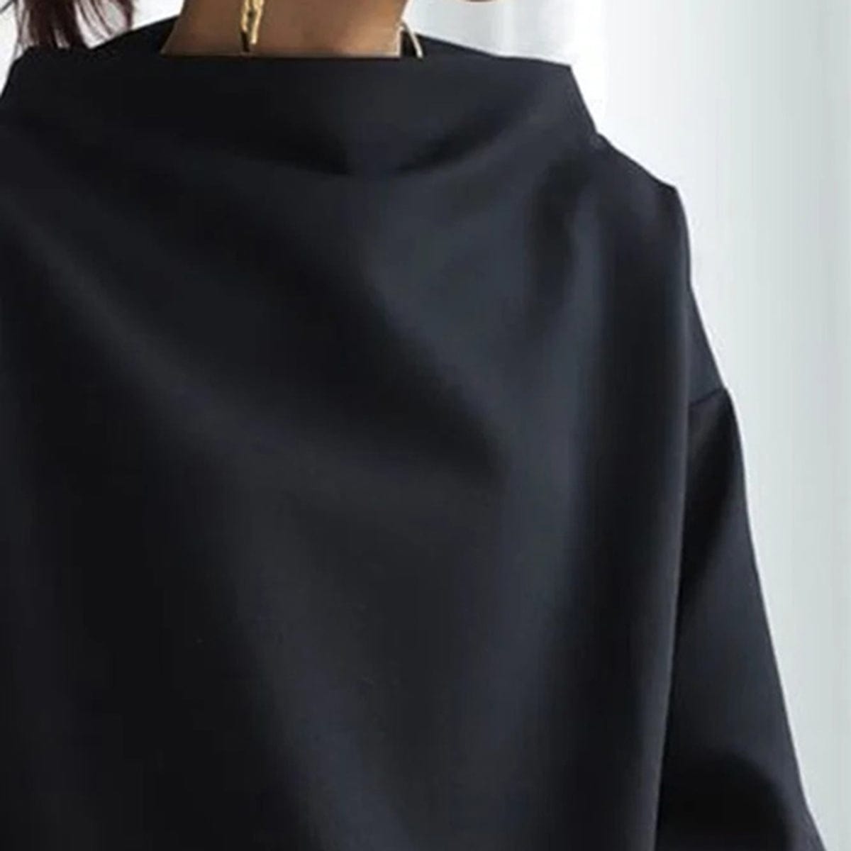 Women's Oversized Sweater High Neck Long Sleeve