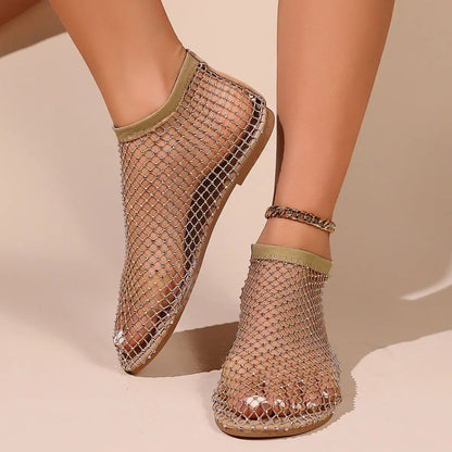 Women's Rhinestone Midnight Blue Flat Shoes