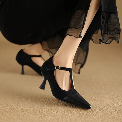 Elegant High Heel Leather Shoes