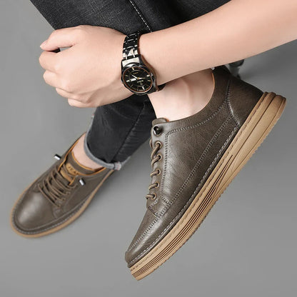 Brown Leather Running Shoes