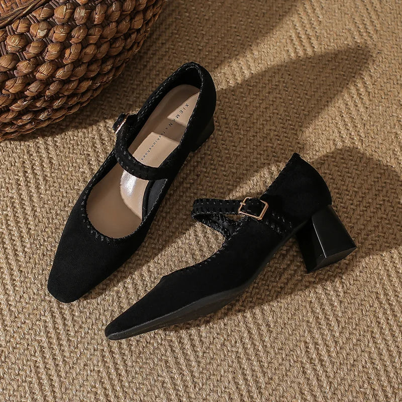 Ankle Suede High Heels