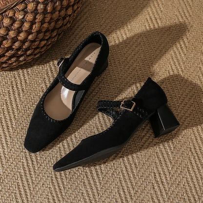 Ankle Suede High Heels
