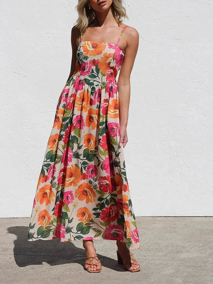 Elegant Floral Off Shoulder Maxi Dress
