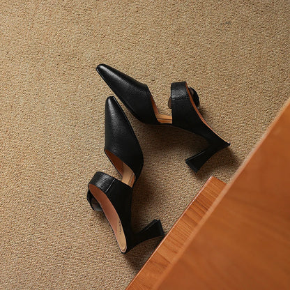 Luxurious Red Leather High Heels