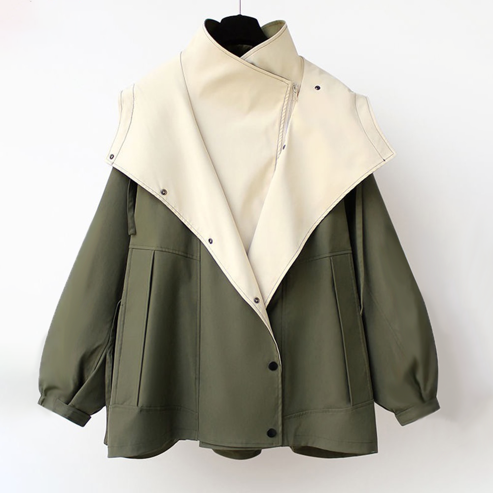 Women's Windbreaker Jacket Contrast Panel