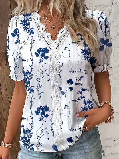 Pretty Lace V Neck Top