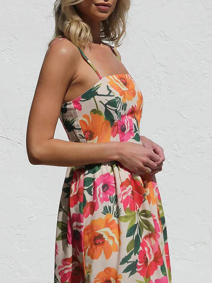 Elegant Floral Off Shoulder Maxi Dress - VibreMode