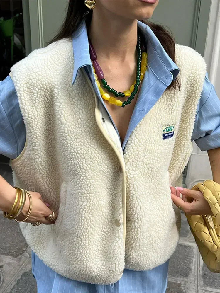 Women's Fleece Vest Soft Warm Outerwear
