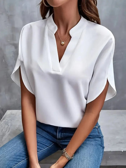 Chic Ladies Lightweight V Neck Top - VibreMode