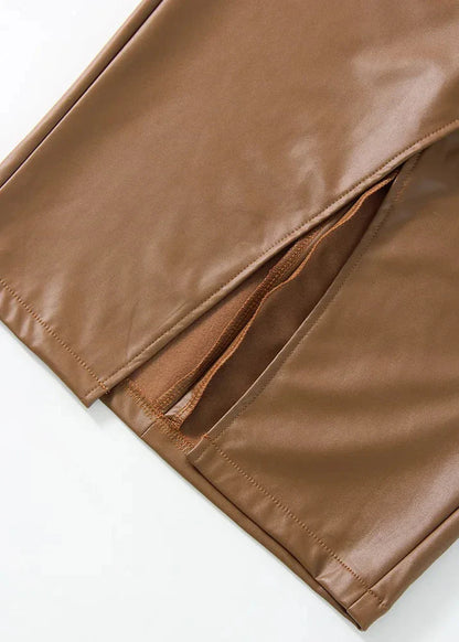 Genuine Leather Mini Skirt