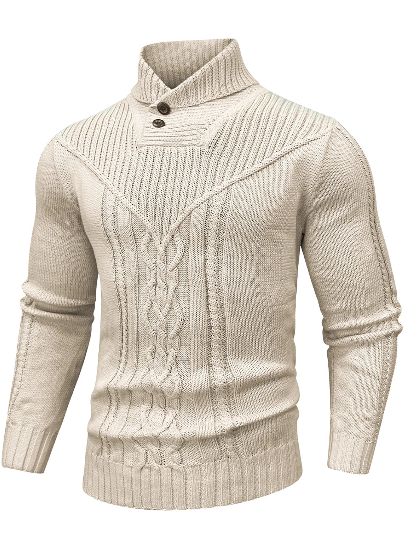 Traditional Crew Neck Cable Sweater