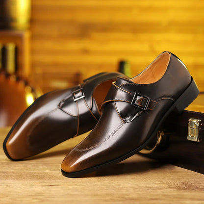 Men's Leather Monk Strap Loafers