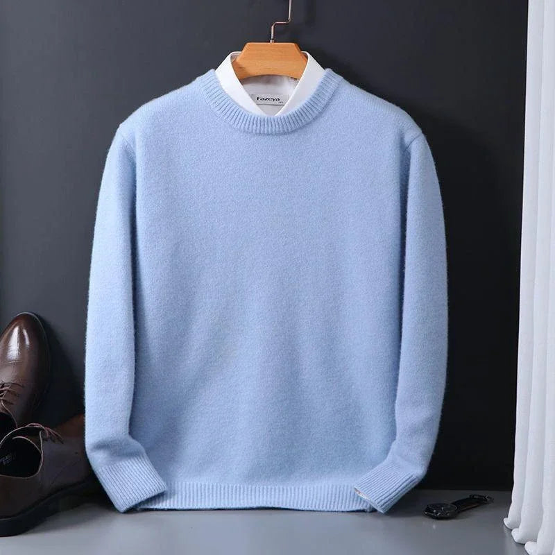 Men's Crew Neck Sweater Long Sleeves Ribbed Trim