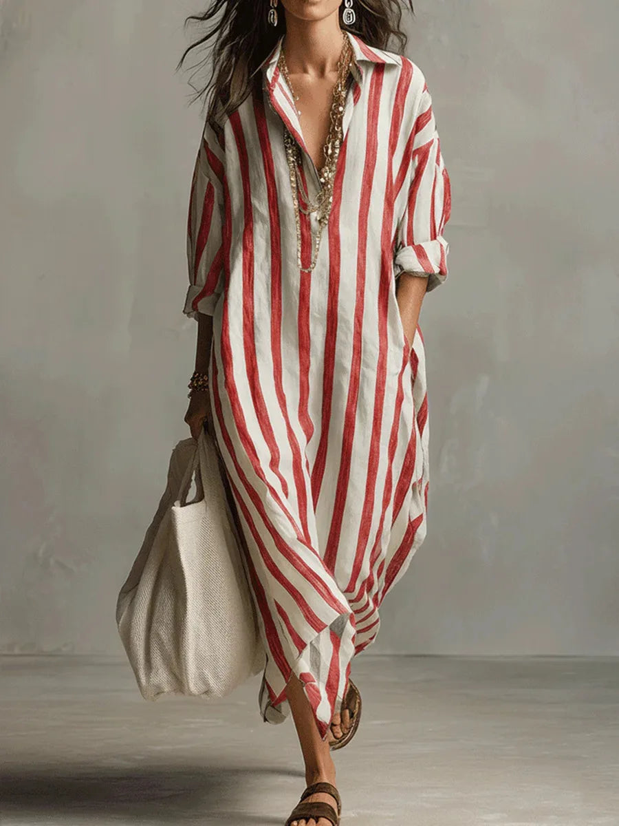 Women's Linen Long Shirt Dress