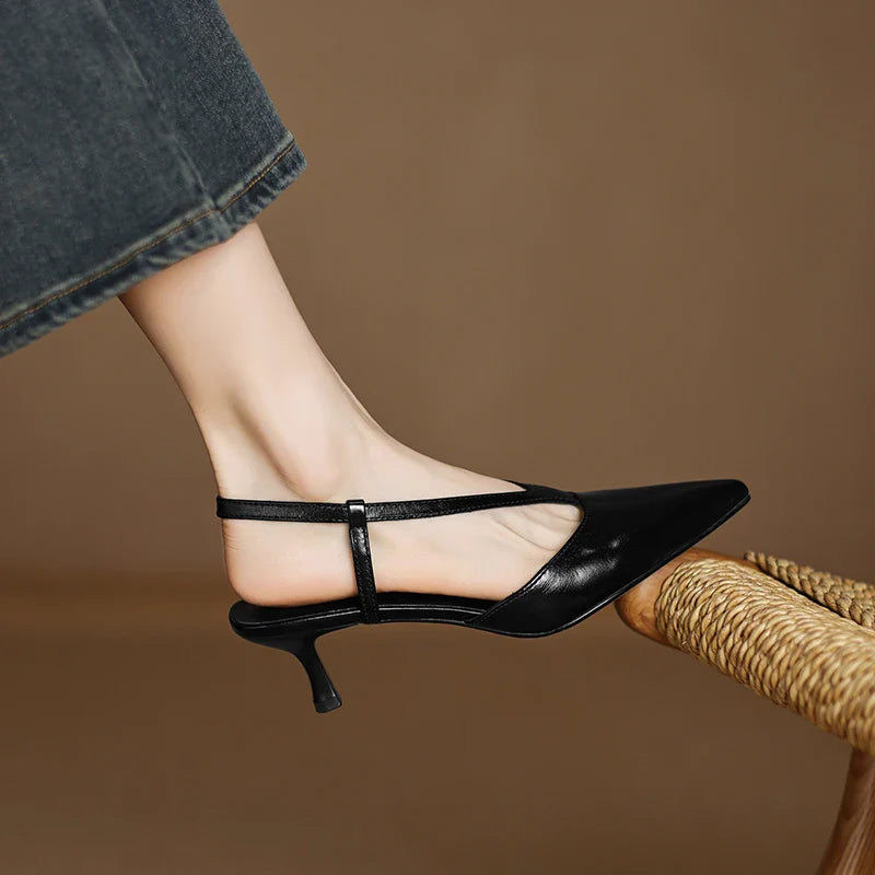 Elegant Leather Slingback Shoes
