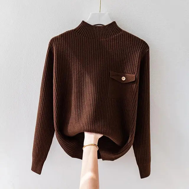 Elegant Women's Knit Pullover - VibreMode