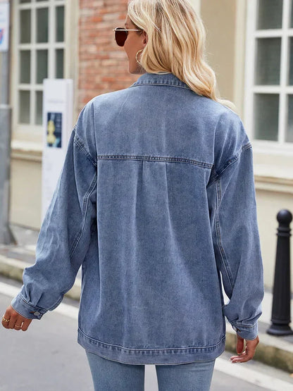 Women's Denim Jacket Oversized Blue Casual