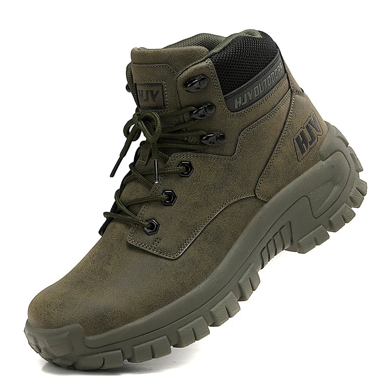 Men's High- Hiking Boots Non-Slip Waterproof Brown