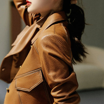 Vegan Synthetic Leather Coat