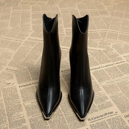 Stylish Women's Ankle Block Heel Boots