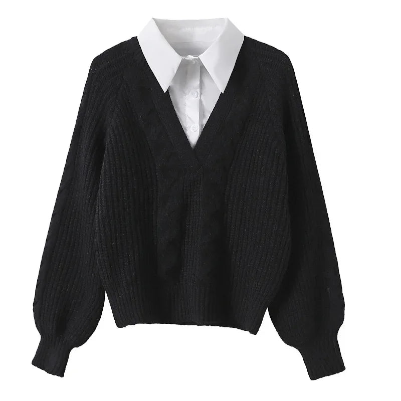 Cable Knit Sweater Pre Layered
