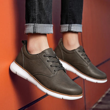 Black Leather Sneakers