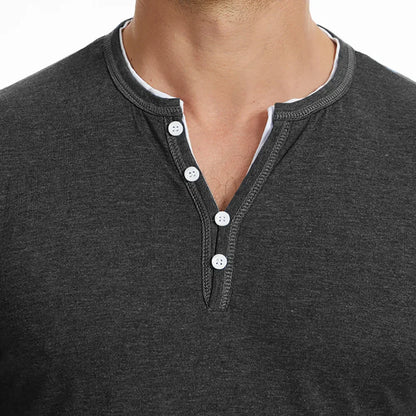Men's Long Sleeve Henley Shirt
