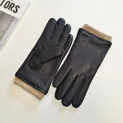 Men's Faux Leather Gloves Lined