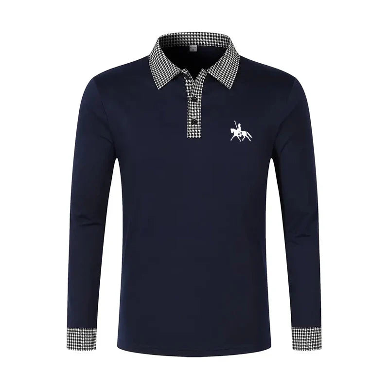 Men's Slim Fit Long Sleeve Polo Shirt