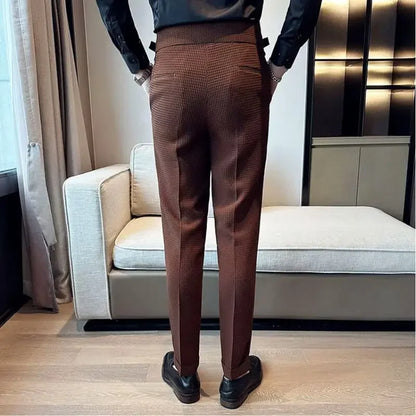Men's Textured Pleated Front Trousers