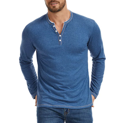 Men's Long Sleeve Henley Shirt
