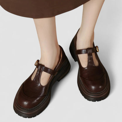 Women's Mary Jane Shoes Chunky Sole Rounded Toe - VibreMode