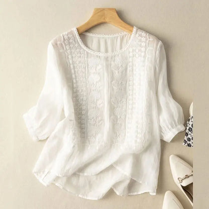 Casual Floral Loose Fit Top - VibreMode
