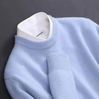 Men's Crew Neck Sweater Long Sleeves Ribbed Trim