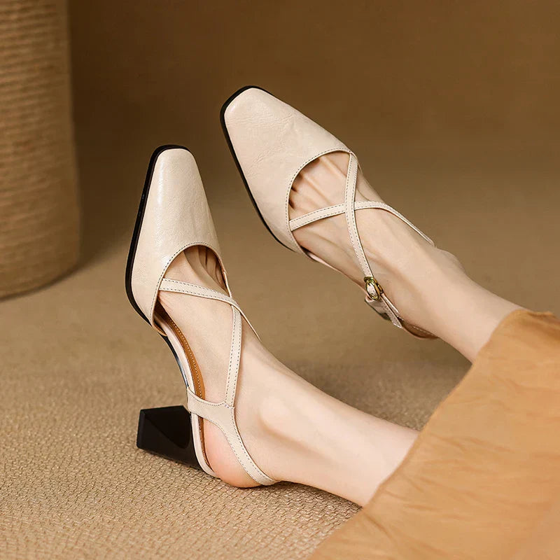 Authentic Leather High Heel Shoes
