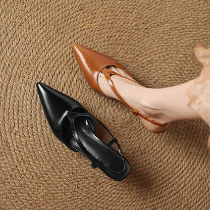 Elegant Leather Slingback Shoes
