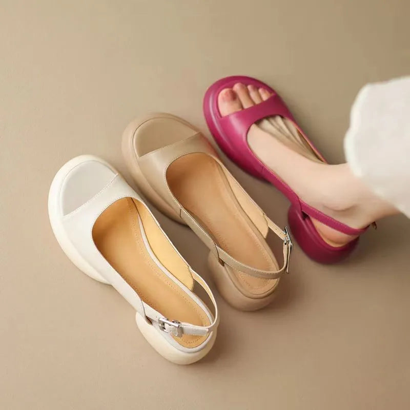 Comfortable Women's Low Heel Summer Sandals - VibreMode