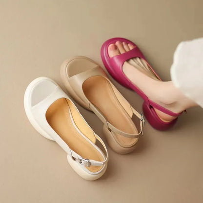 Comfortable Women's Low Heel Summer Sandals - VibreMode
