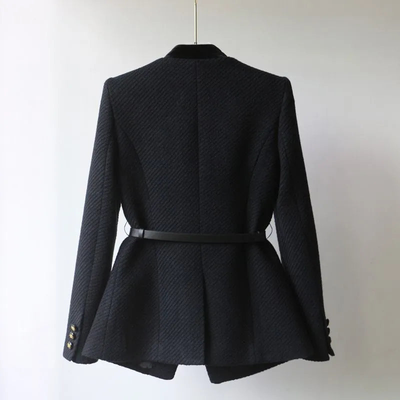 Women's Wool Coat Button Closure Warm Beige