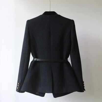 Women's Wool Coat Button Closure Warm Beige