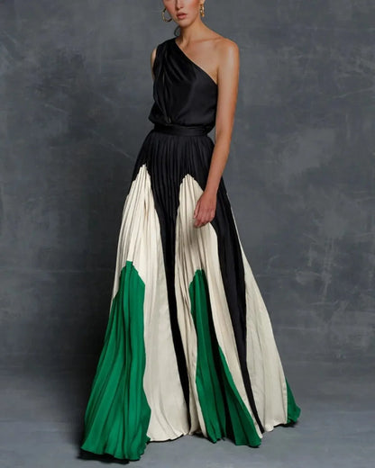 Women's Maxi Dress Stylish Shoulder Design