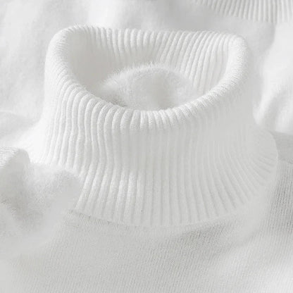 Men's Turtleneck Sweater Ribbed Hem