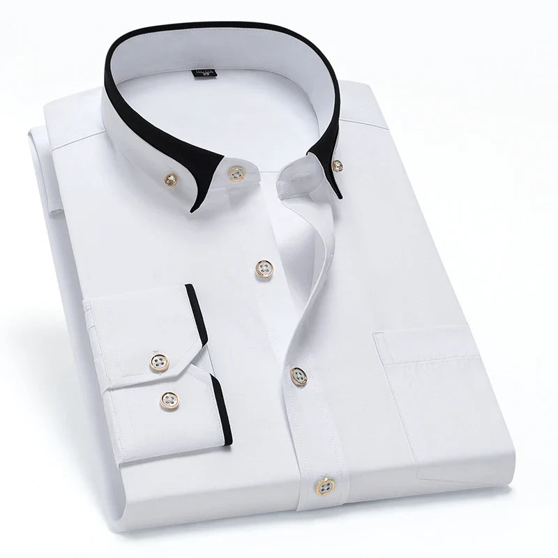 Russell Men's Contrast Collar Dress Shirt