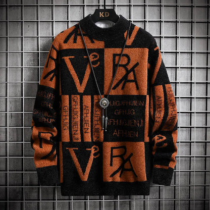 Colorful Graphic Pattern Crew Sweater