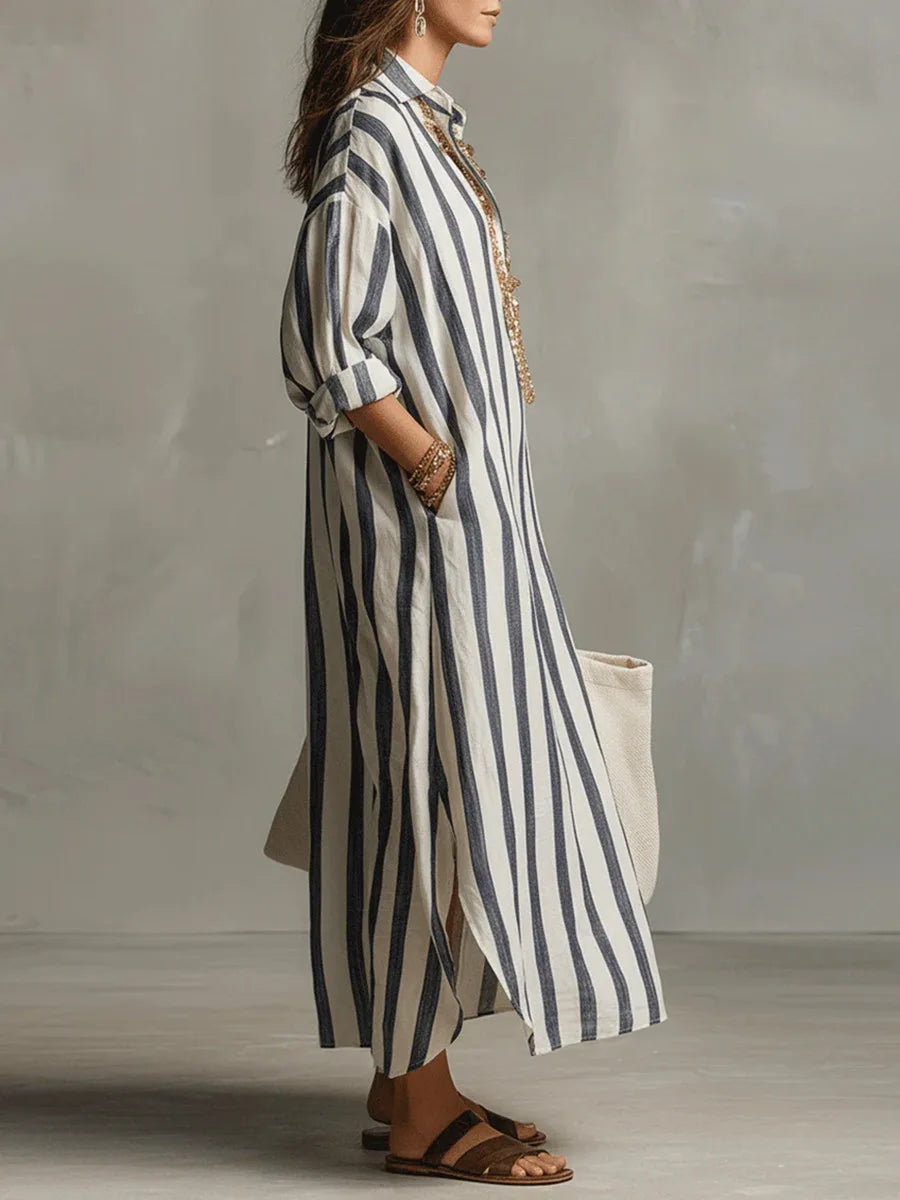 Women's Linen Long Shirt Dress