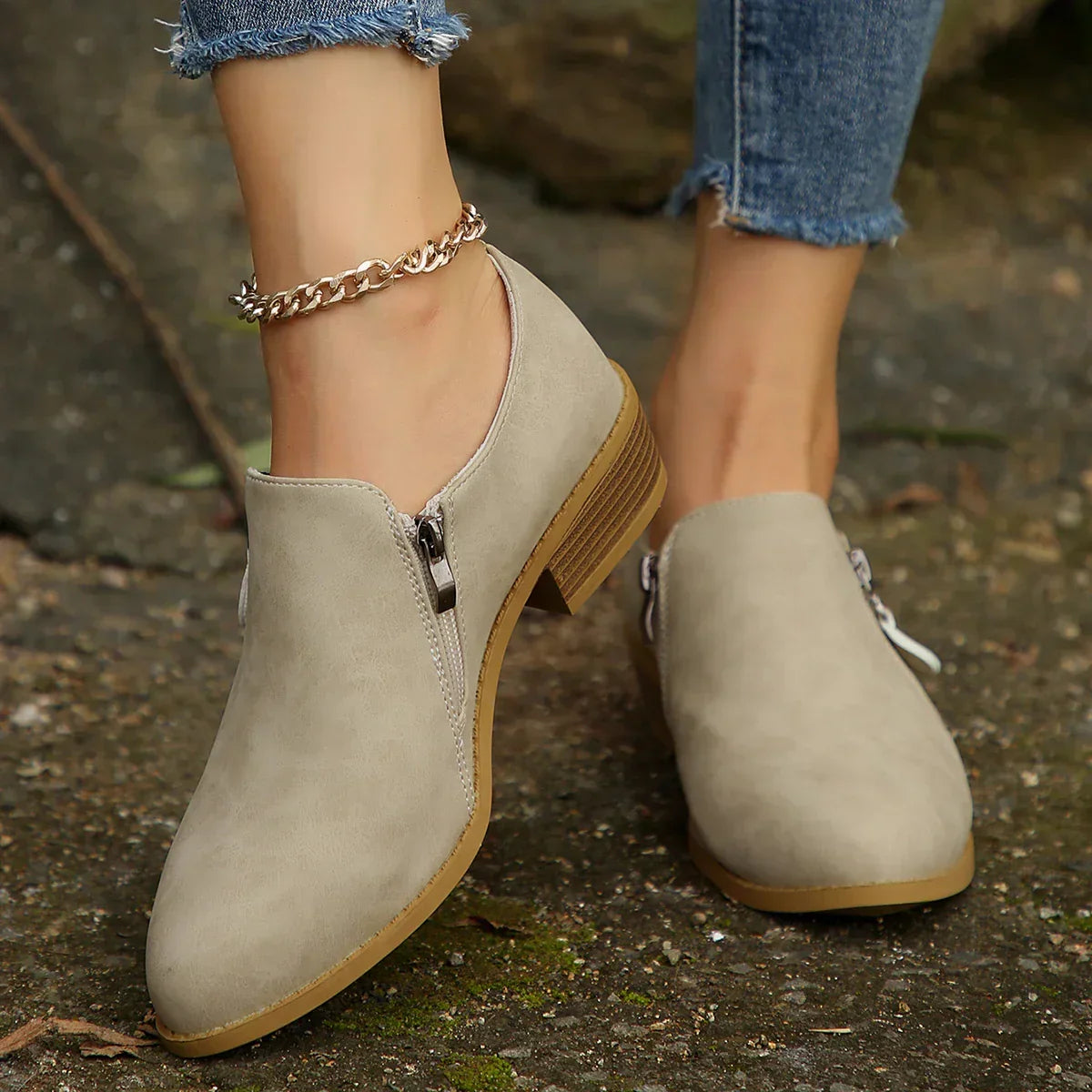 Waterproof Zip Up Ankle Boots
