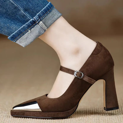 Elegant Women's Block Heel Mary Jane Pumps