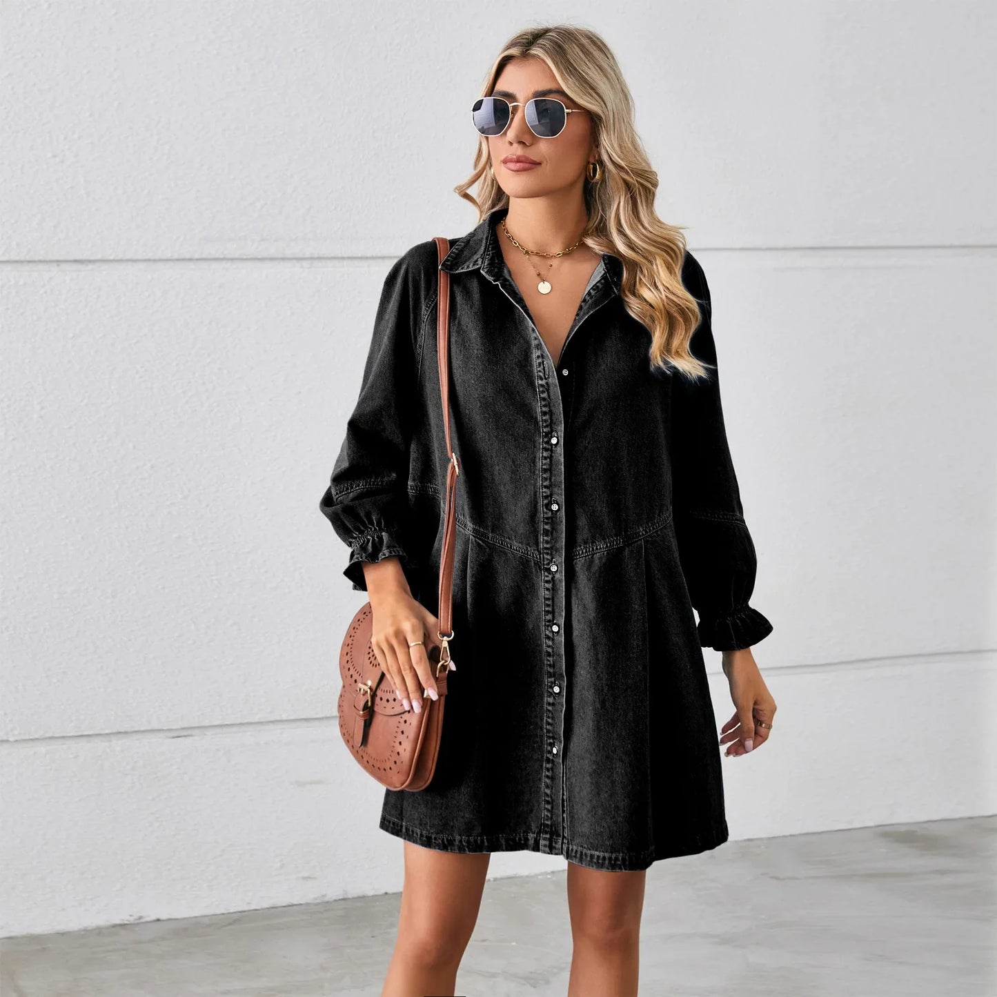 Women's Oversized Jean Shirt Dress