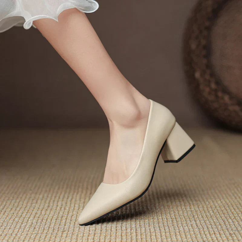 Elegant Genuine Leather High Heels