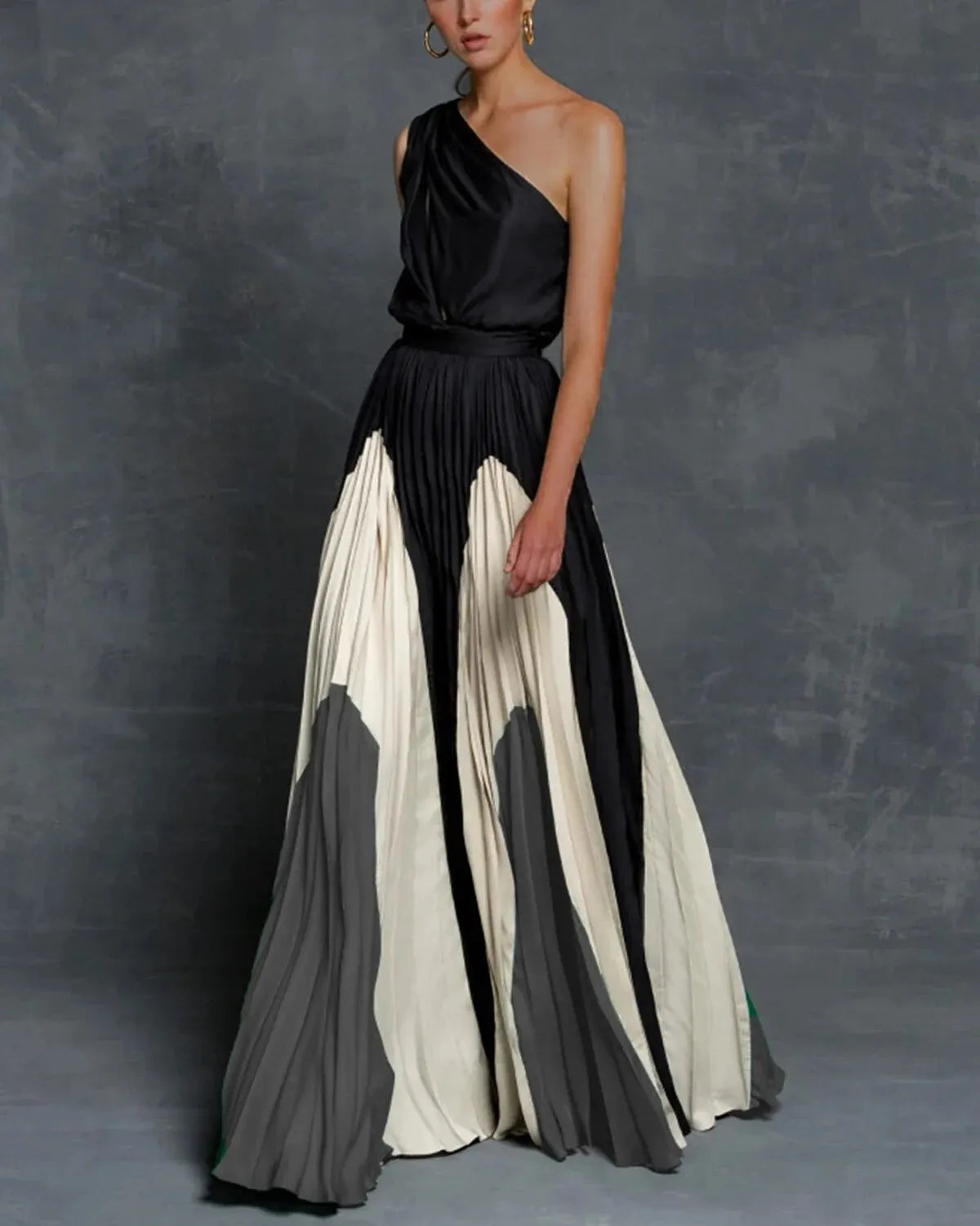 Women's Maxi Dress Stylish Shoulder Design